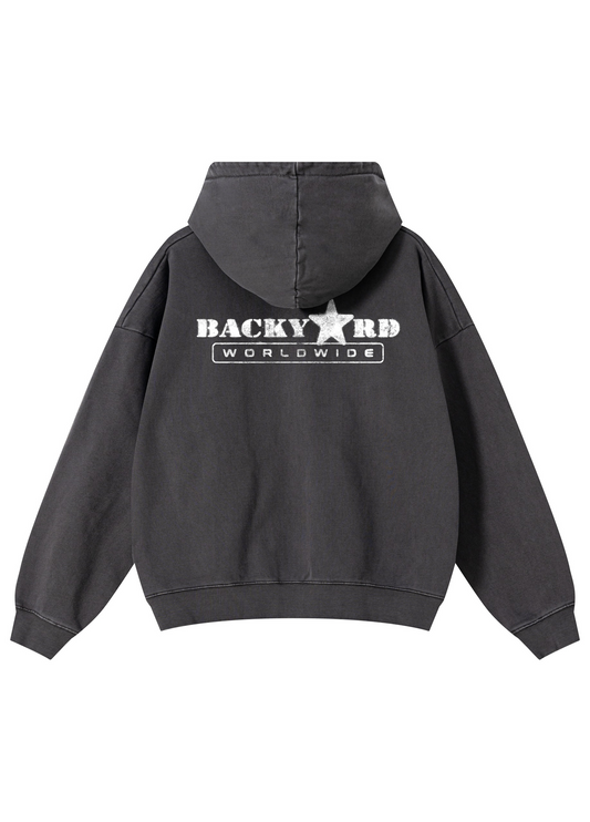 BACKYARD WORLDWIDE WASHED HOODIE - DARK GREY