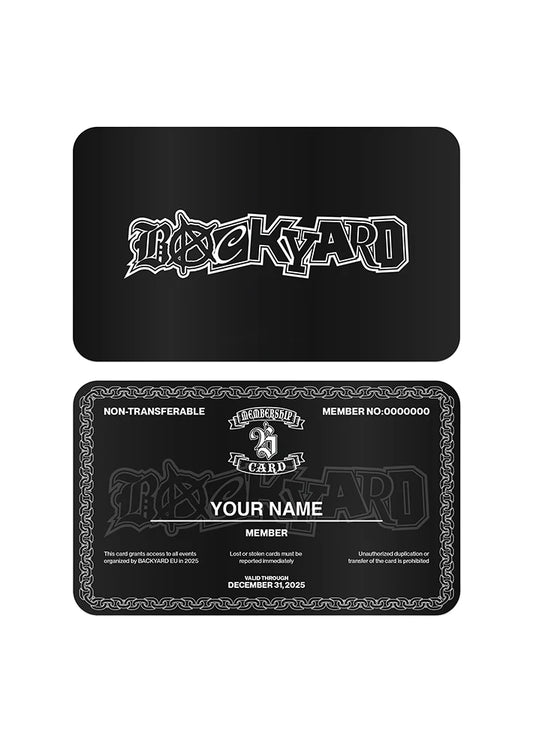 BACKYARD MEMBERSHIP CARD 2025