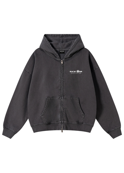 BACKYARD WORLDWIDE WASHED HOODIE - DARK GREY
