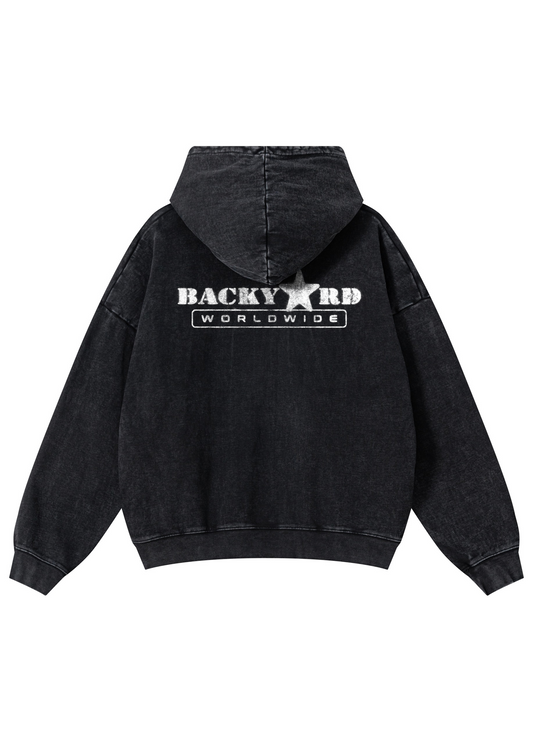 BACKYARD WORLDWIDE WASHED HOODIE - BLACK