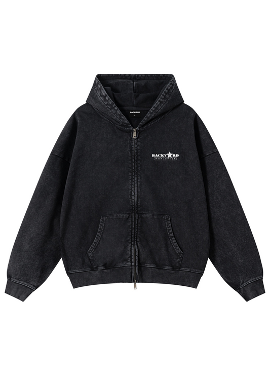 BACKYARD WORLDWIDE WASHED HOODIE - BLACK